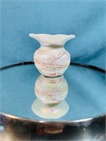 Early Gibson Iridescent Opaline Veined Vase