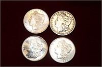 4 1879S, 1880S, 1881S, 1882S Morgan Silver Dollar