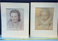 2-PA Rubens matted prints. As is