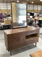 Wood/particle board dresser w/mirror-49.75 x