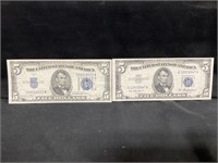 1934 & 53 Five Dollar Bills