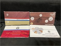 1984, 85, 87, 88 Mint Sets