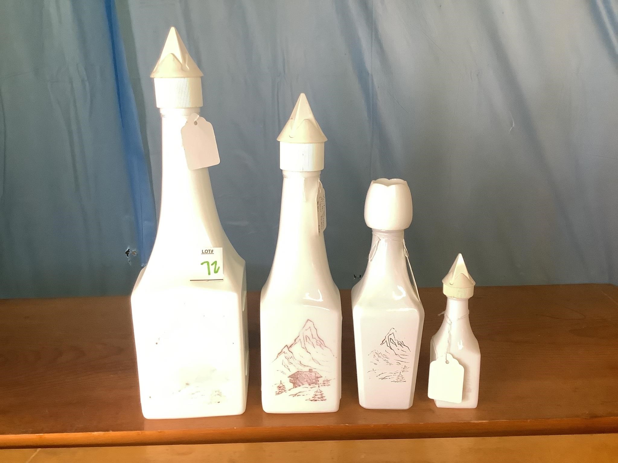 Vintage Milk Glass Liquor Bottles