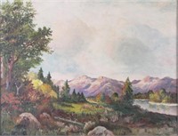 Robert  W Wood 22x28 O/C Western Landscape