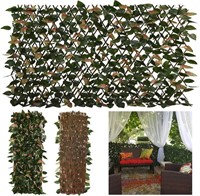 Expandable Faux Ivy Fence - Green-Pink (2)