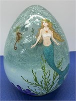 “Under the Sea “ Hand Painted Egg Shape Glass Art
