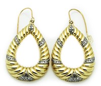 XL Diamond Accent Pear Earings