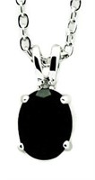 Genuine Black Onyx Solitaire Pendant