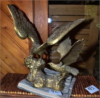 LARGE BRASS EAGLE SCULPTURE