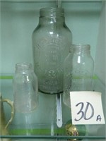 (3) Horlick's Bottles - Small, Medium & Large -