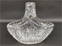 Etched Clear Lead Crystal Basket