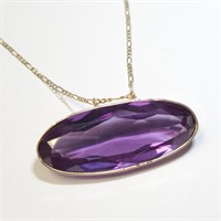 $1880 10&14K  Synthetic Amethyst(60.8ct) Necklace