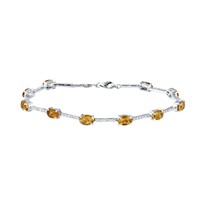 14KT White Gold 4.47ctw Citrine and Diamond Bracel