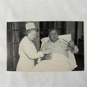Babe Ruth in the Hospital Postcard 1985