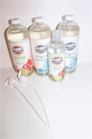 LOT OF 4 PINK SOLUTION CLEANING & SANITIZING KIT