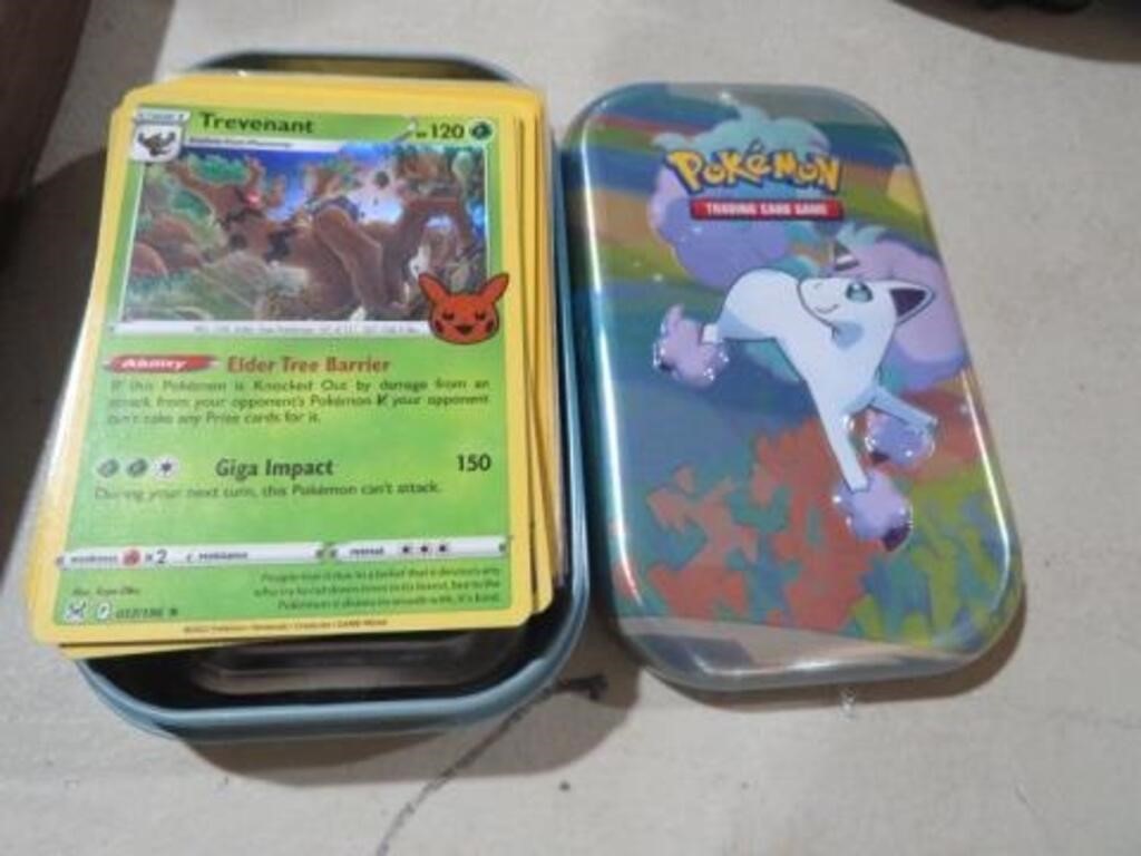 70 POKEMON CARDS IN COLLECTOR TIN
