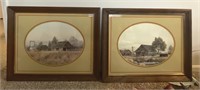 2 32 x 26 Barn Prints Oval Framed Turner Wood