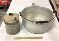 Galvanized kettle & oil can