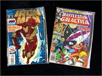 Set of (2) Comics Battlestar Galactica and Iron Ma