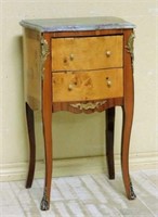 Marble Top Bombe Side Cabinet.