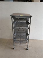 Portable storage rack with five drawers, 36x15x16