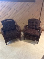 2 Wicker Chairs with cushions
