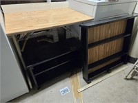 2 SHELVES & FOLDING TABLE - POOR COND