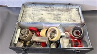 Metal tool box with tape