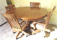 Dining Table w/ 4 Chairs (5 pcs + Leaf)