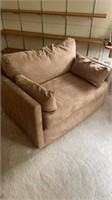 Chair and a half sleeper bed suede finish clean