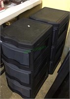 Storage containers, two rubber containers, three