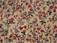 RED FLOWERS ON BEIGE NEW FABRIC 9+ YDS