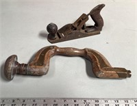 Vintage Hand Plane and Drill Brace