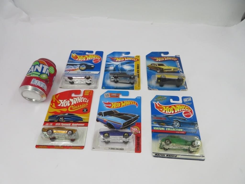 6 voitures Hot Wheels die cast