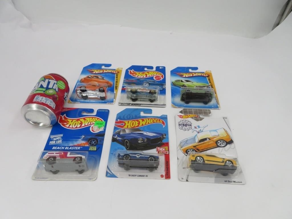 6 voitures Hot Wheels die cast