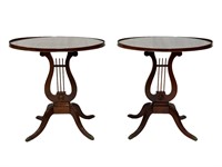 Pair of Antique Oval Harp Side Tables