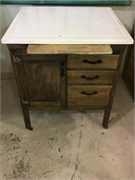Sm. Painted Porcelain Top Work Cabinet