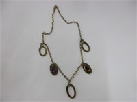 Sterling silver gold amethyst necklace