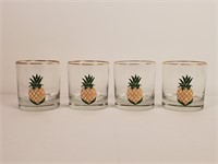 Set of 4 Glass Pineapple Cups