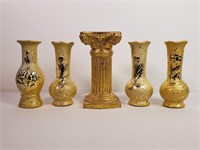 Lot of Weeping Gold Pottery Pieces