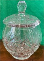 Q - CRYSTAL PUNCH BOWL W/ LID 12"T (K8)