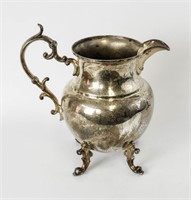 Round Silver Plate on Copper Water Pitcher