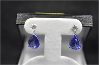 8.42ct tanzanite pear cut earrings