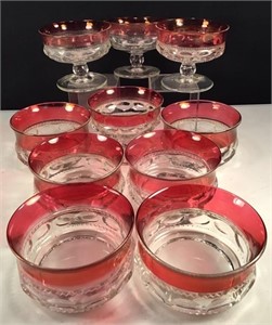 Indiana Glass King’s Crown Sherbet & Finger Dishes