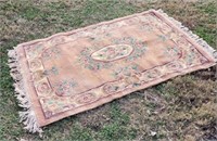 Pink and Green floral rug 66" x 41"