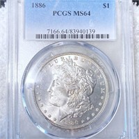 1886 Morgan Silver Dollar PCGS - MS64