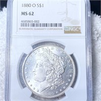 1880-O Morgan Silver Dollar NGC - MS62