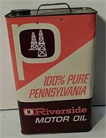 100% Pure Pennsylvania Riverside Motor Oil Can