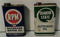 RPM & Quaker State Outboard Motor Oil Cans