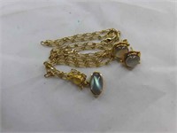 750 gold necklace and earing set, .428oz